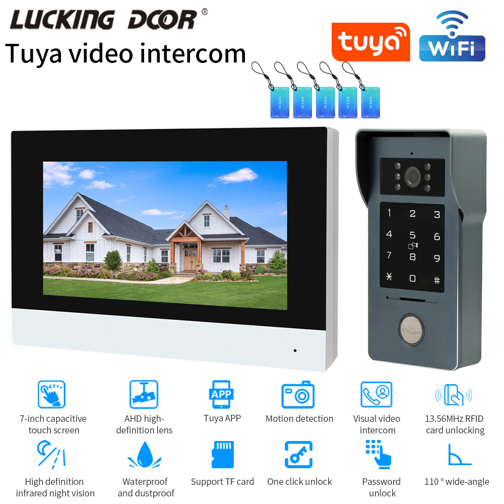 Smart Doorbell Wired - Tuya wifi 7/10 Polegada kits de