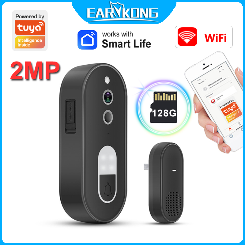 Smart Doorbell Wired - Campainha de Vídeo WiFi Compatível com