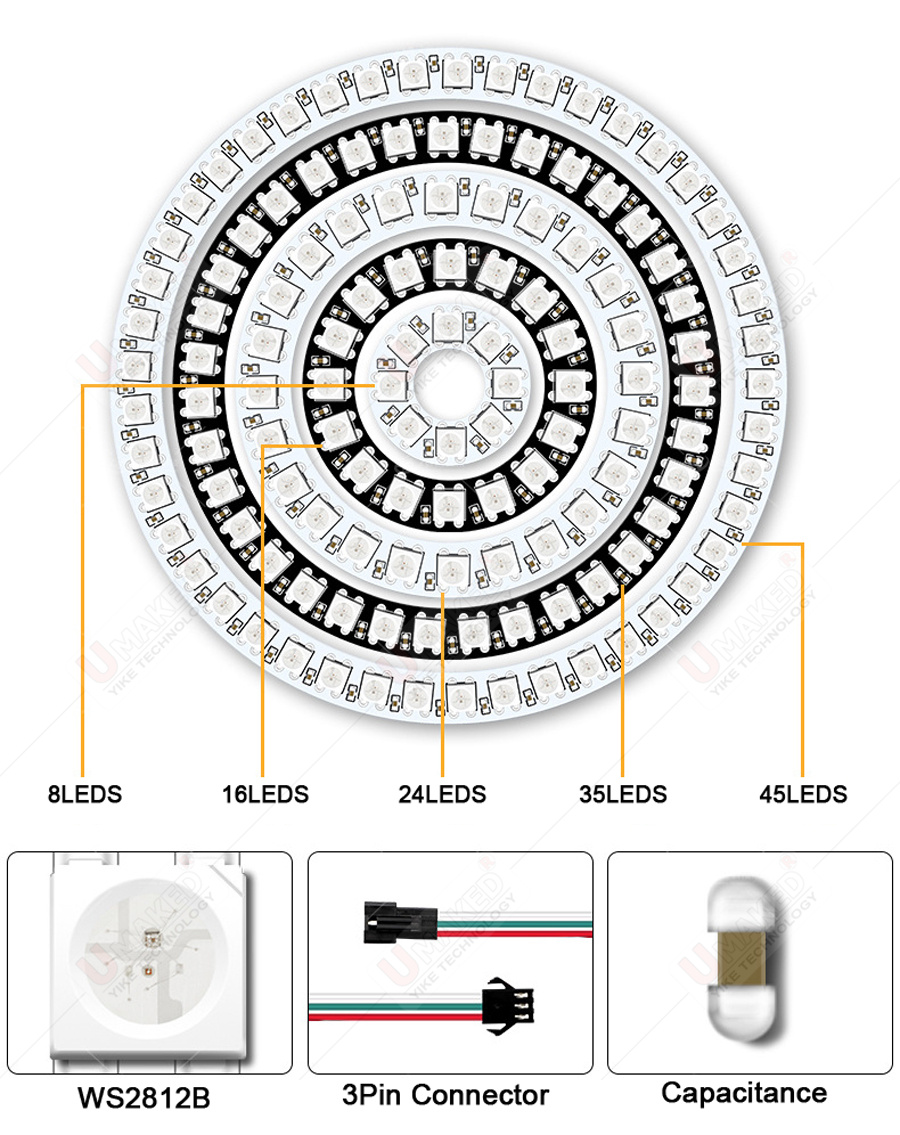 2 pces ws2812b individualmente - Rgb Led Matrix 8X8 avaliação e preço