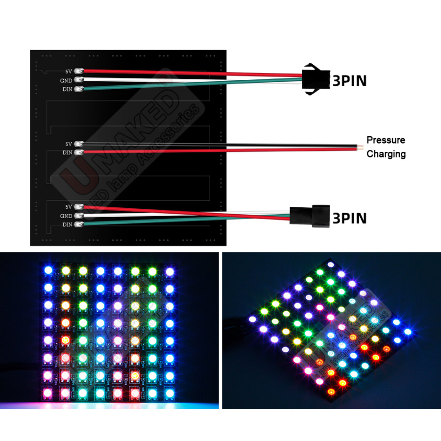 2 peças de Painéis de Luz Digi - Rgb Led Matrix 8X8 avaliação e preço