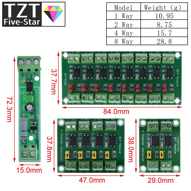 Pc817 1 2 4 8 canais optoacopl - Relay 8 Channel Board avaliação e preço