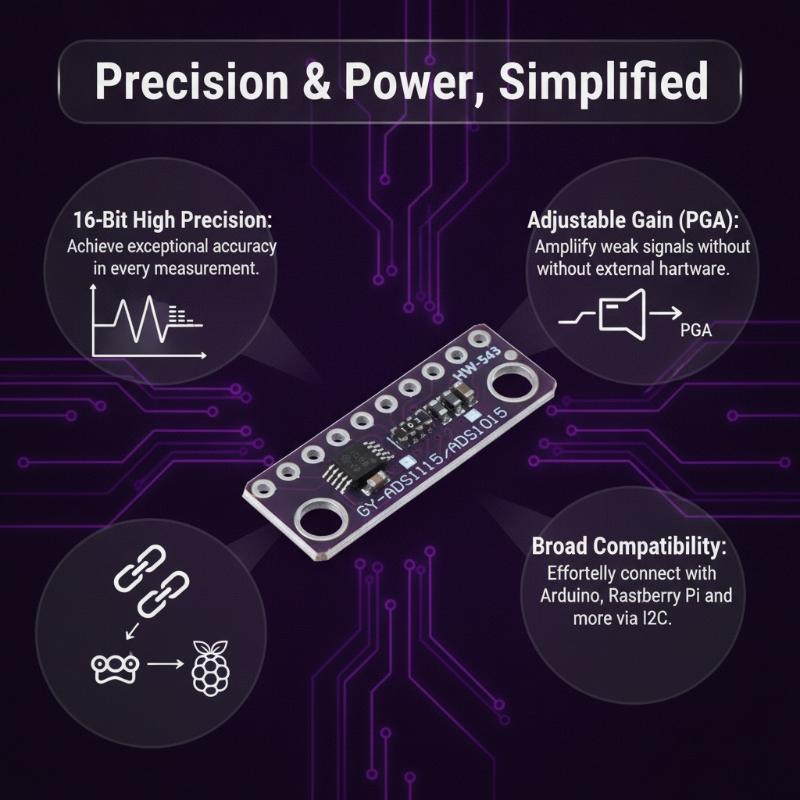 Módulo ADC ADS1115 de Ganho Aj - Home Automation Systems Diy avaliação e preço