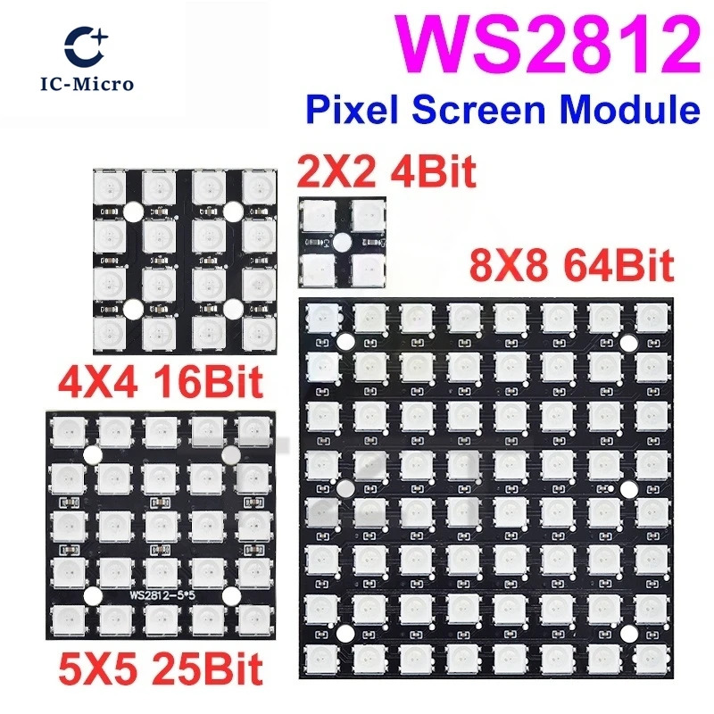 Novo ws2812 led 5050 rgb 8x8 m - Rgb Led Matrix 8X8 avaliação e preço